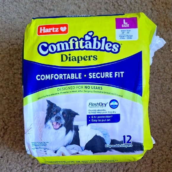 Hartz Comfitables Dog Diapers - Large, Blue 12ct. - Picture 1 of 3